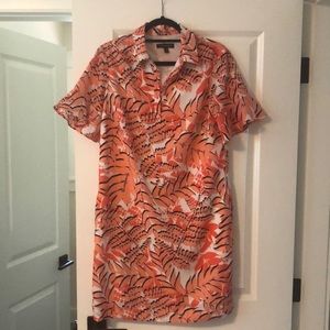 Floral ruffle sleeve banana republic dress